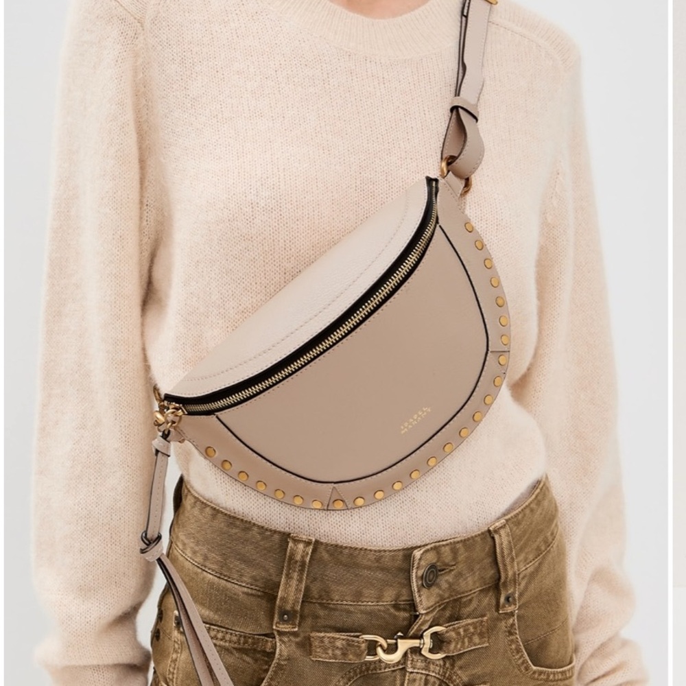 Isabel Marant Beige Crossbody Bag with Gold Accents